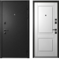 Дверь входная Эталон C-1 Черный муар - Белая шагрень